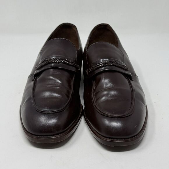 Permasole Loafers Shoes Mens 9.5 EEE Brown Leather Slip On Dress Vintage USA main image 9